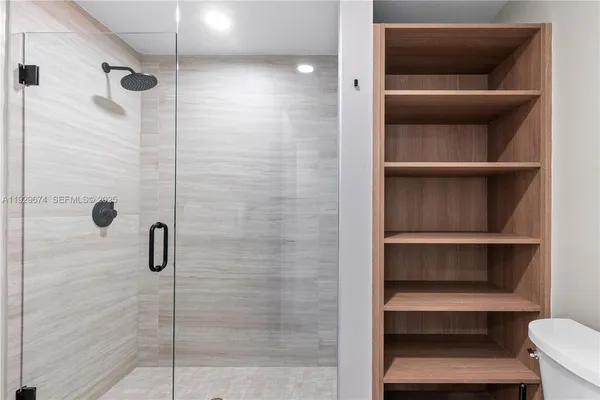 a bathroom with a shower