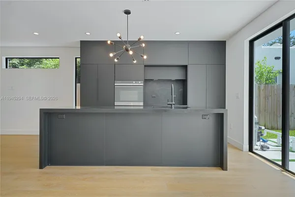 a view of kitchen and window