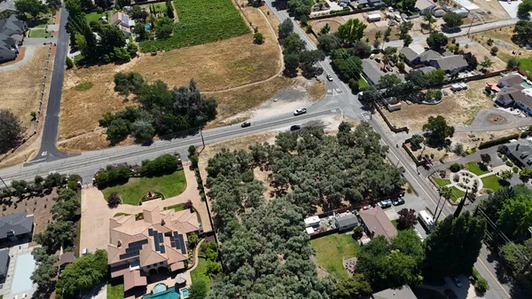 an aerial view of residential house with outdoor space