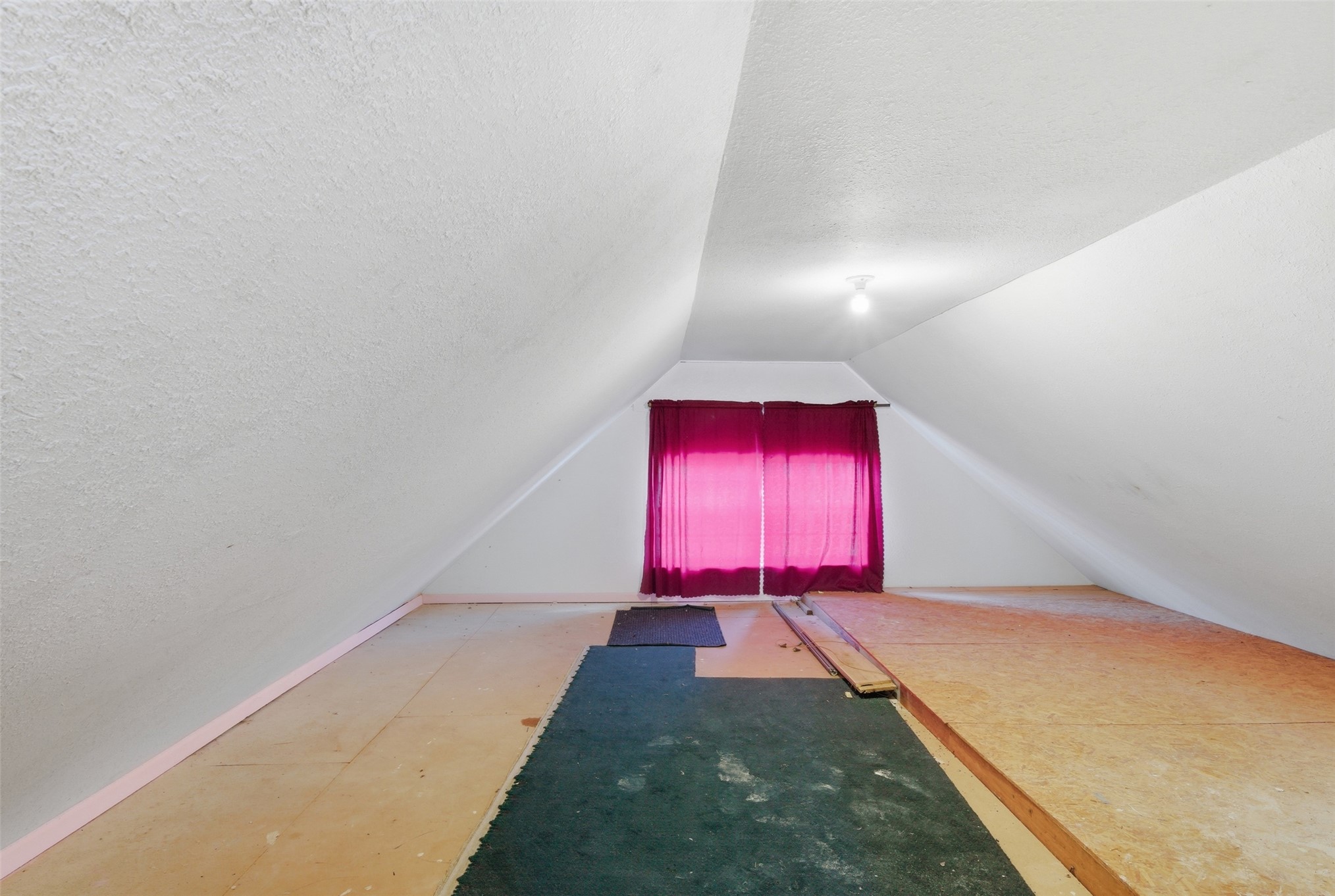 17875 East 589 Road Inola, OK 74036 - Photo 60 of 73 Attic space with sloped ceilings and exposed wood subflooring