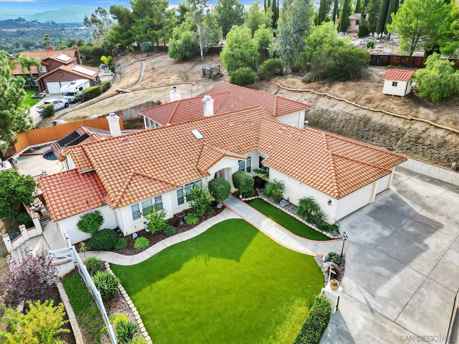2389 Victoria Circle Alpine, CA 91901 - Photo 70 of 75 an aerial view of a house with garden space and street view