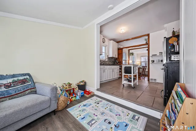 a living room with furniture and a couch