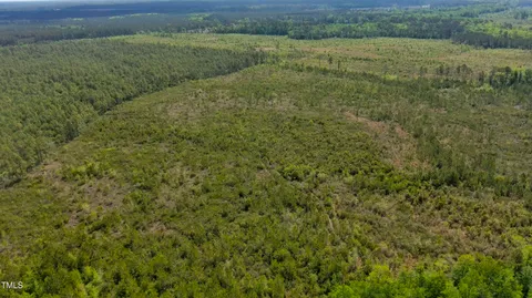 a view of a field of grass and trees