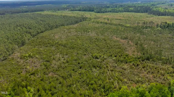 a view of a field of grass and trees