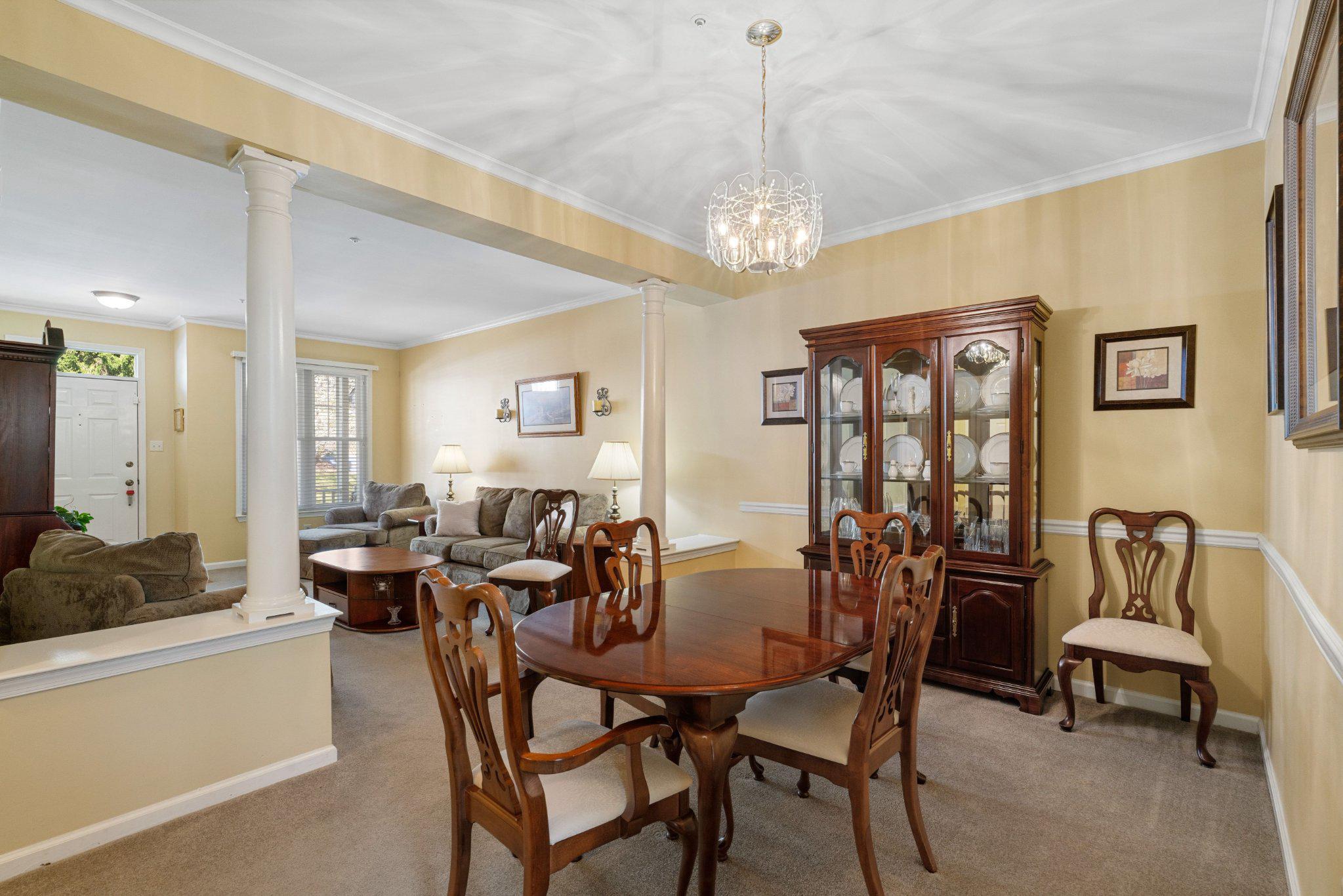 136 Sunnyhill Drive Exton, PA 19341 - Photo 4 of 37 Dining room with columns and crown molding