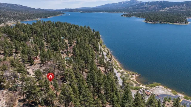 a view of lake with mountain