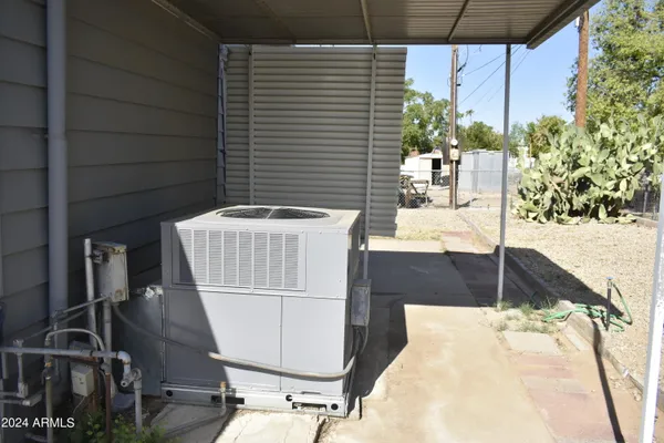 a outdoor space with a tub