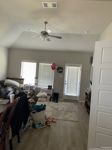 a living room with a window