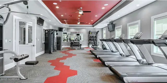 a view of a lobby with furniture and a rug