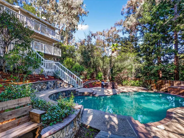 a view of an outdoor space with seating