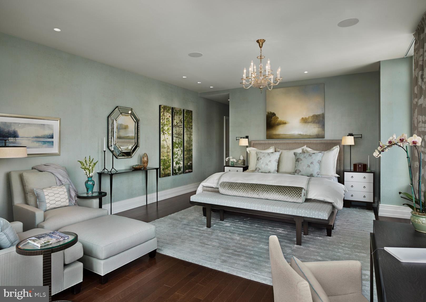 130 South 18th Street, Unit 2803 Philadelphia, PA 19103 - Photo 18 of 32 a living room with furniture and a chandelier