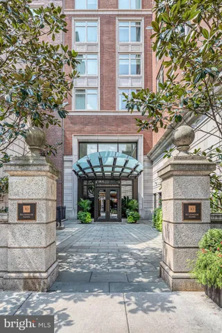 a view of a building with a street