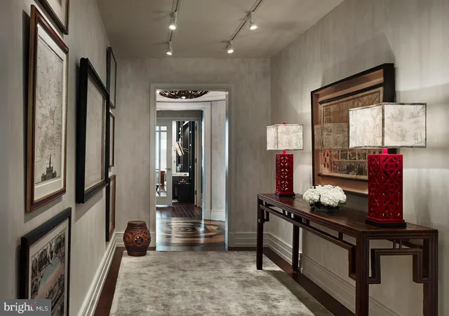 a view of living room with furniture and flat screen tv
