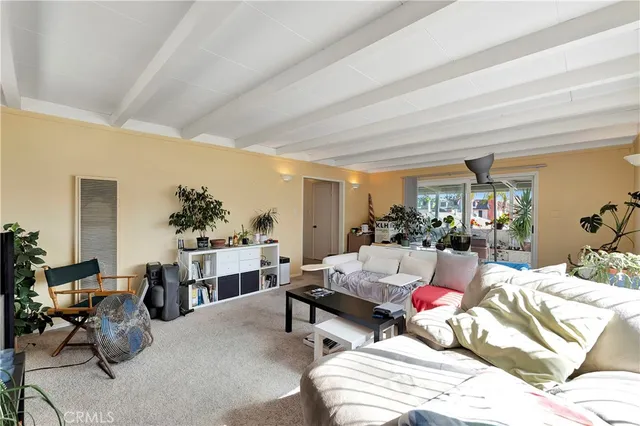 a view of a porch with seating space