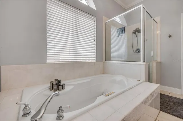 a view of a patio with table and chairs potted plants and palm tree