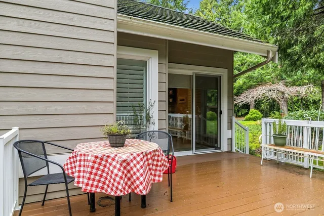a view of balcony with patio