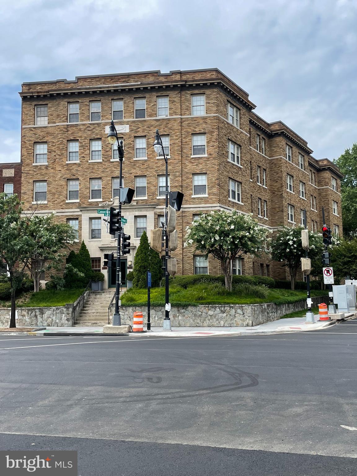 a front view of a building