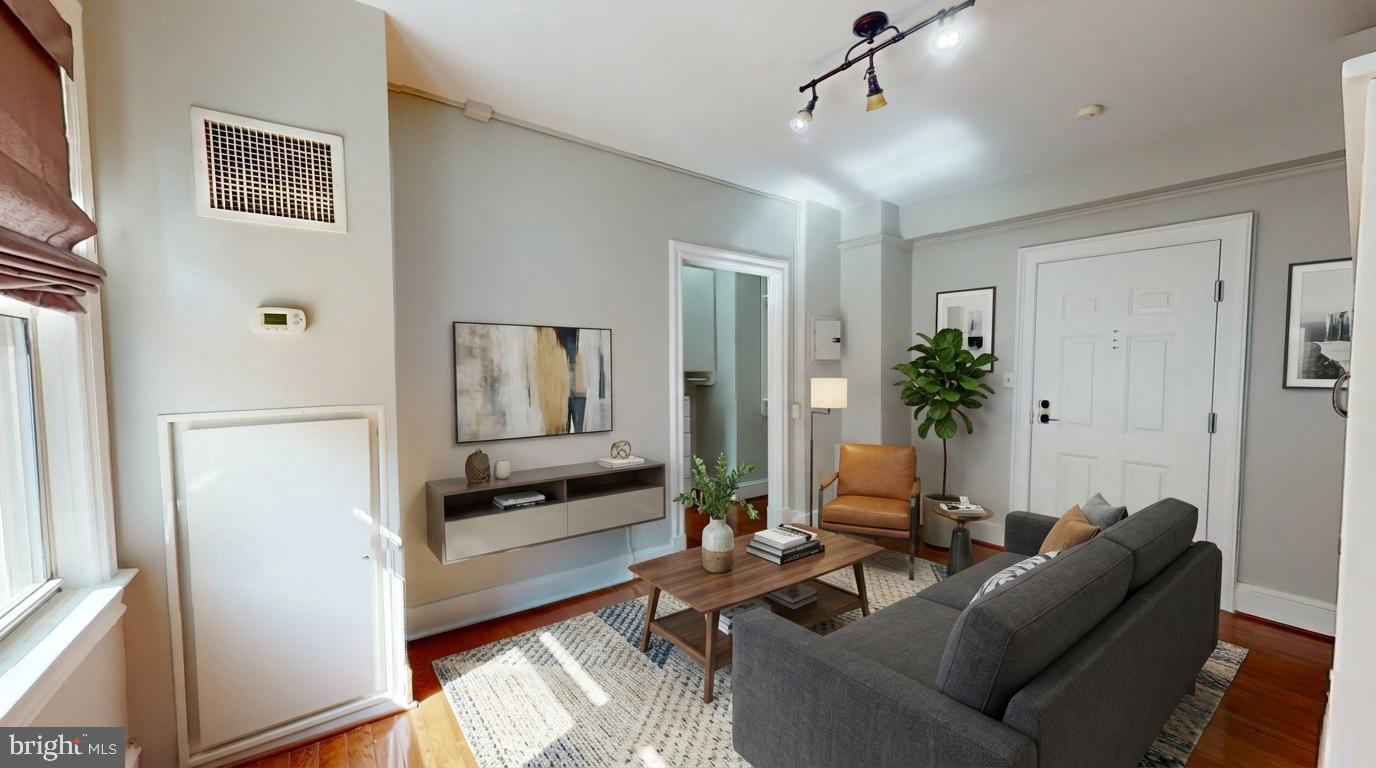3446 Connecticut Avenue Northwest, Unit 203 Washington, DC 20008 - Photo 3 of 11 a living room with furniture and a potted plant