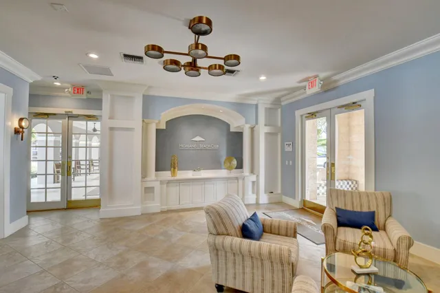 a view of a roof deck with couches