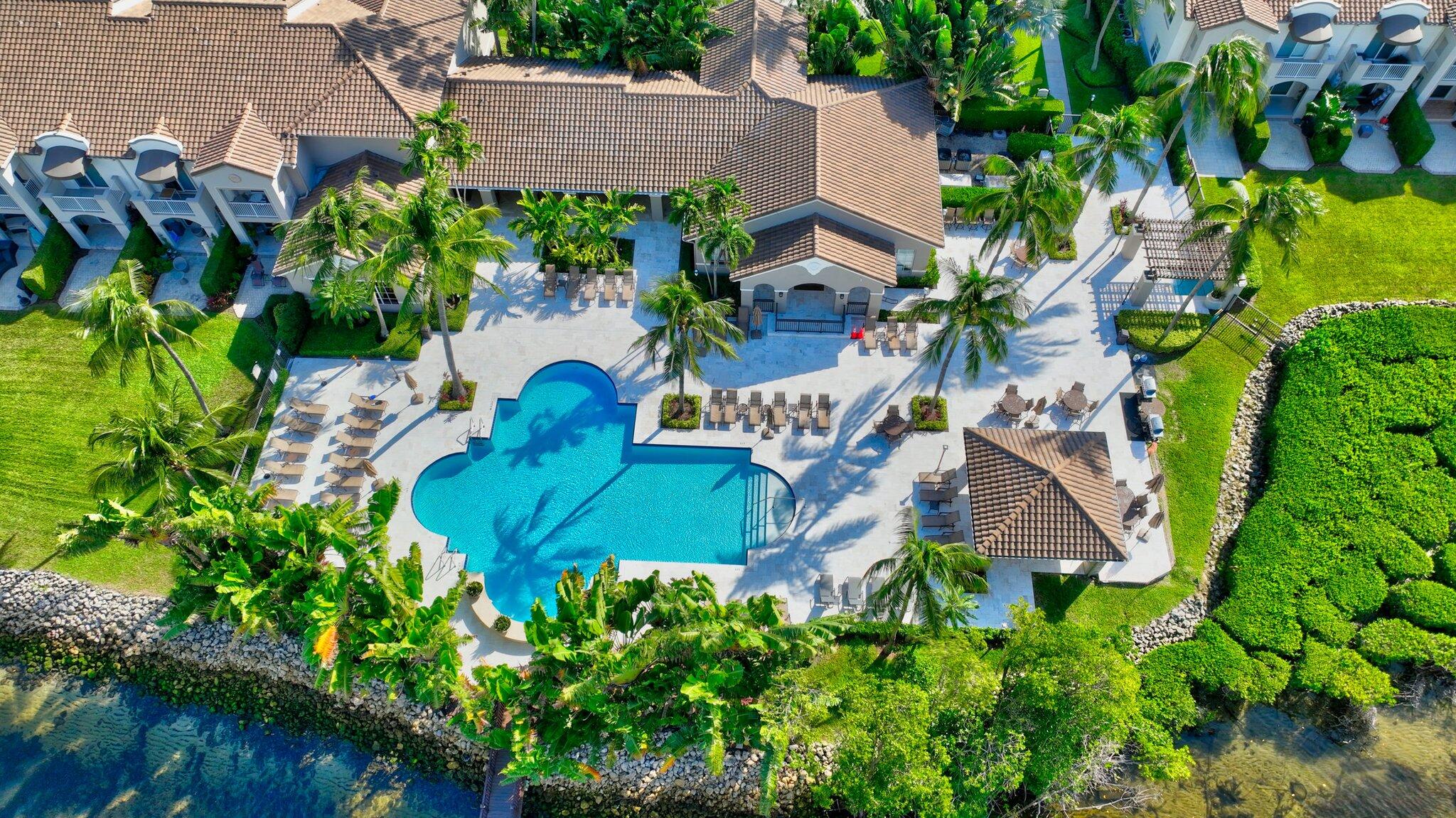 3606 South Ocean Boulevard, Unit 406 Highland Beach, FL 33487 - Photo 5 of 30 Aerial of Pool & Awesome Deck