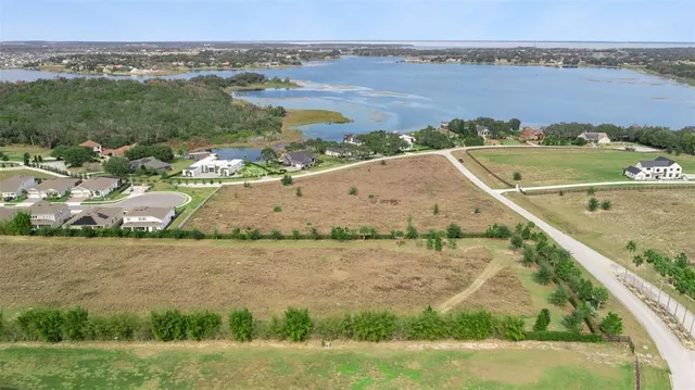 a view of a lake with a mountain in the background