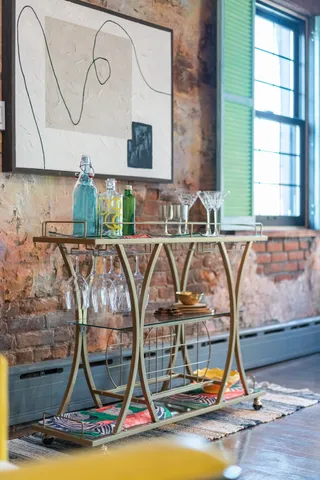 a view of swimming pool with porch and small yard