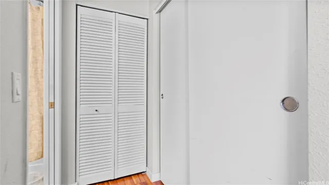 a view of a room that has a window