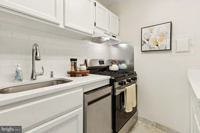 a living room with furniture