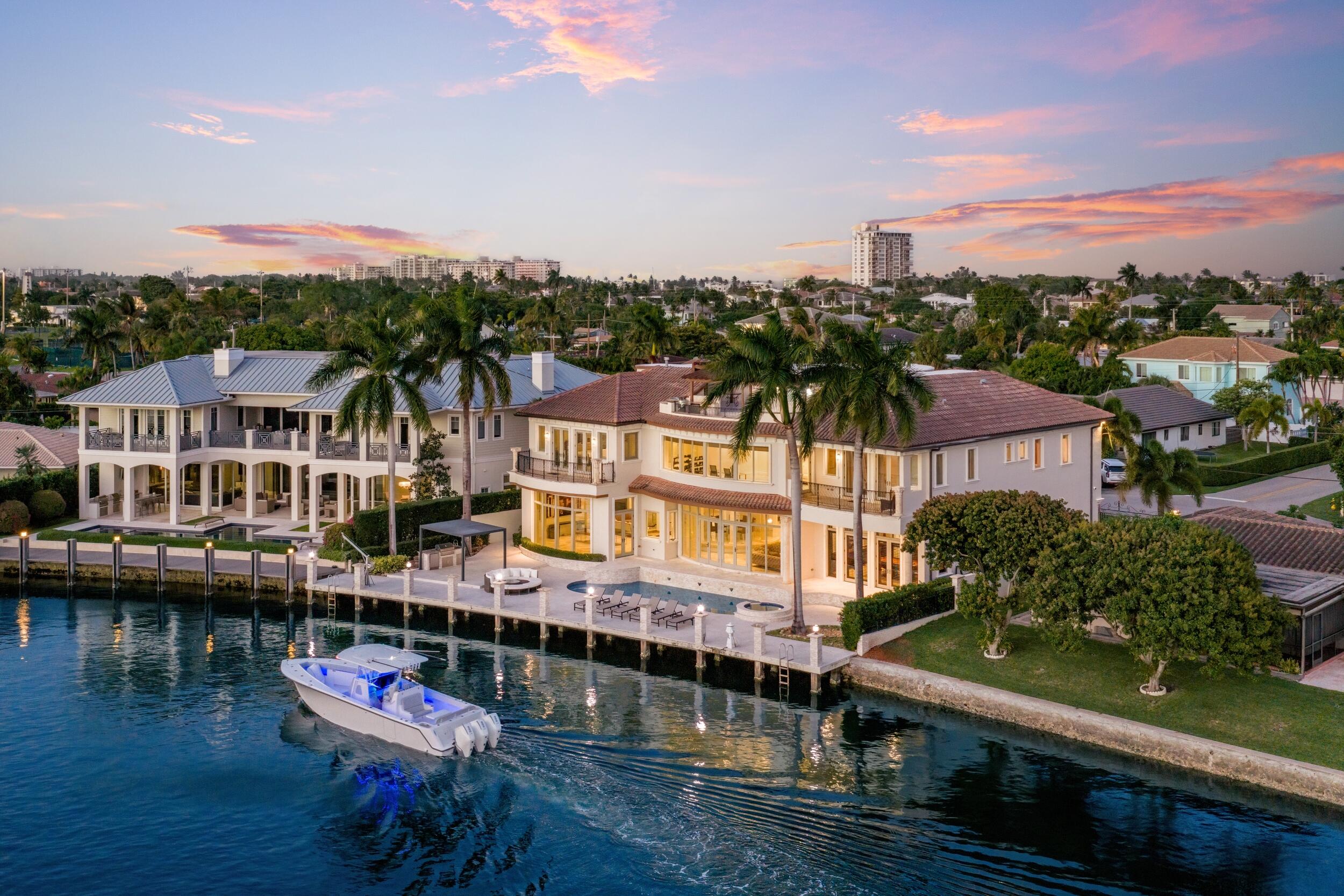 3201 Northeast 27th Avenue Lighthouse Point, FL 33064 - Photo 1 of 66 Twilight Aerial 1