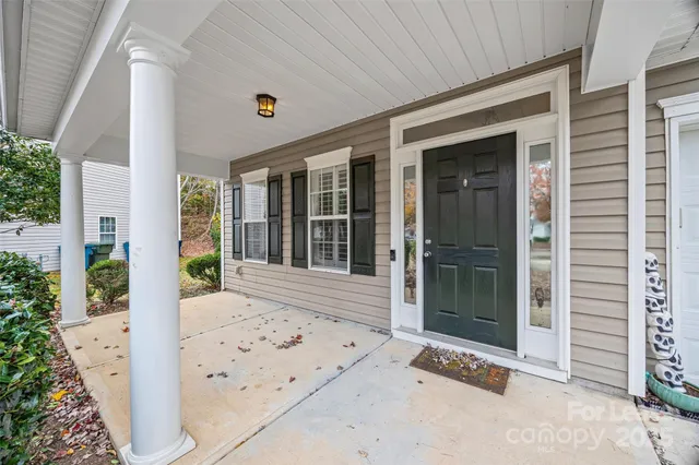 front view of a house with a glass door