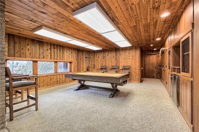 a indoor patio with furniture