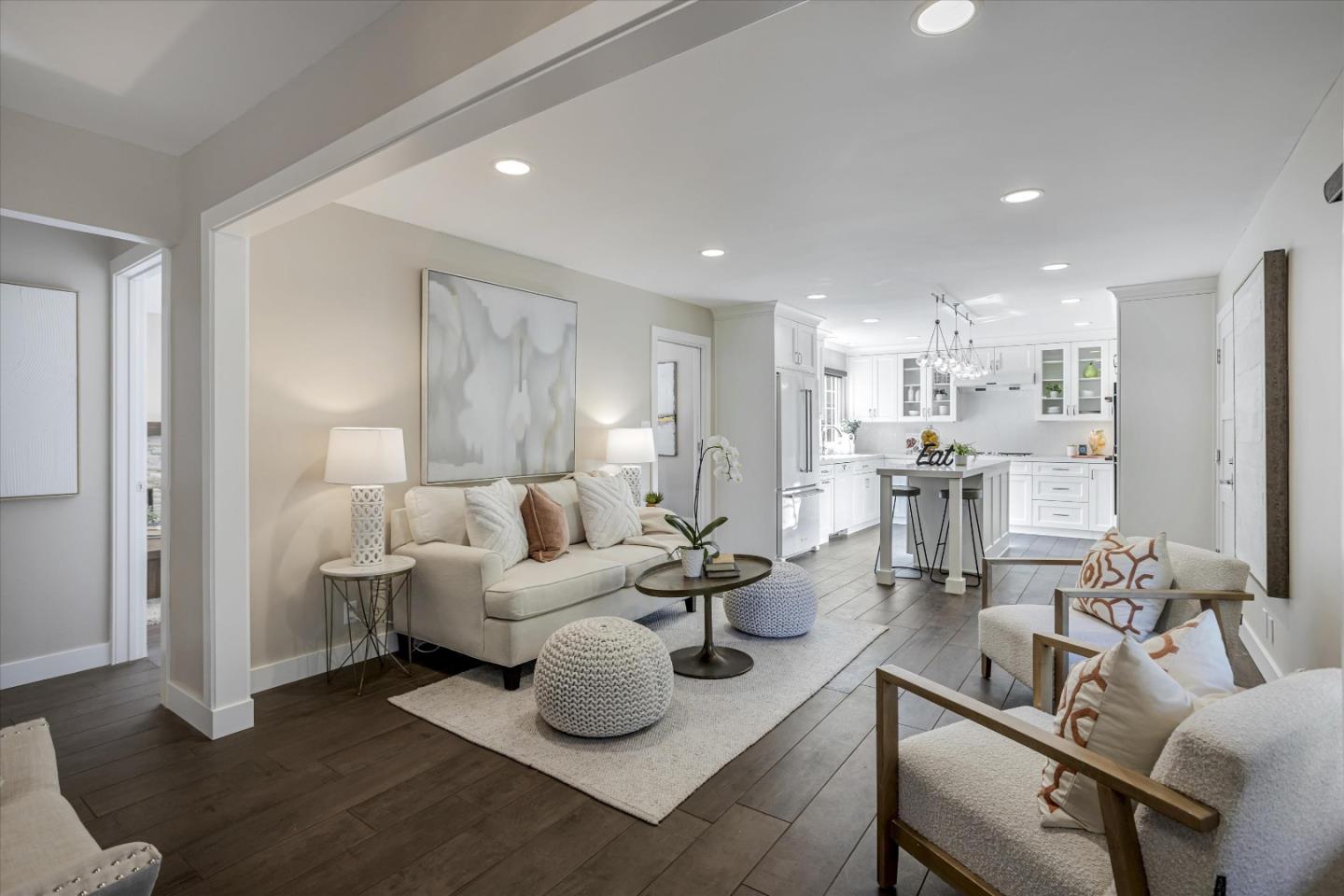 1716 Grizilo Drive San Jose, CA 95124 - Photo 6 of 49 a living room with lots of furniture and kitchen view