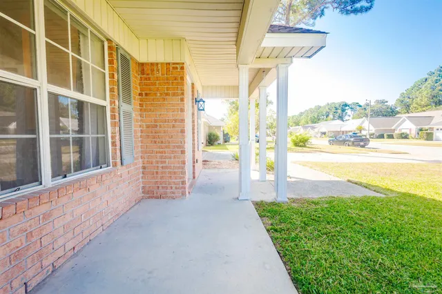 a view of a balcony with an outdoor space