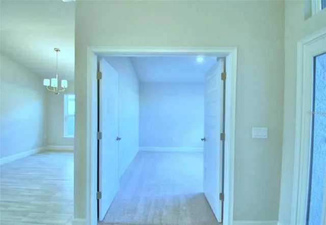 an empty room with a window