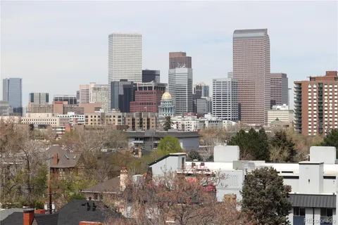 a view of city from a balcony