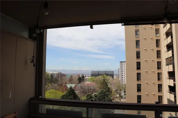 a view of a city from a balcony
