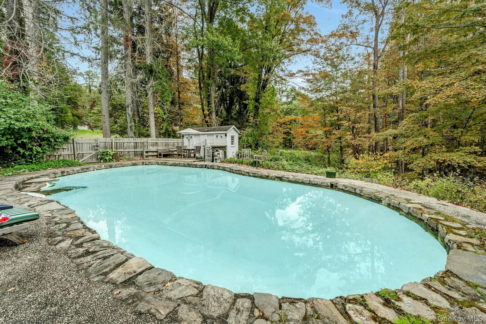 209 Hardscrabble Road North Salem, NY 10560 - Photo 30 of 40 a view of a swimming pool with a yard and trees