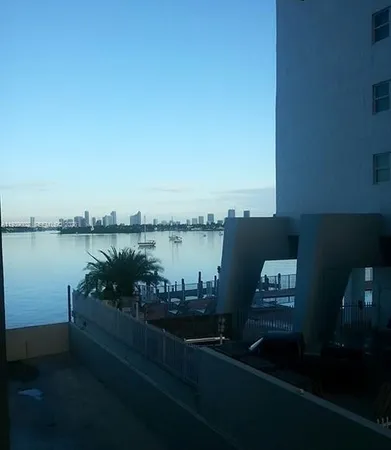a view of a terrace with lake view