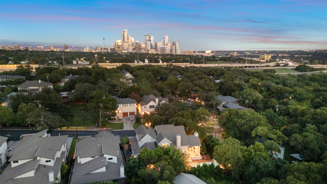 1002 Meriden Lane Austin, TX 78703 - Photo 6 of 35 an aerial view of a city with lots of residential buildings