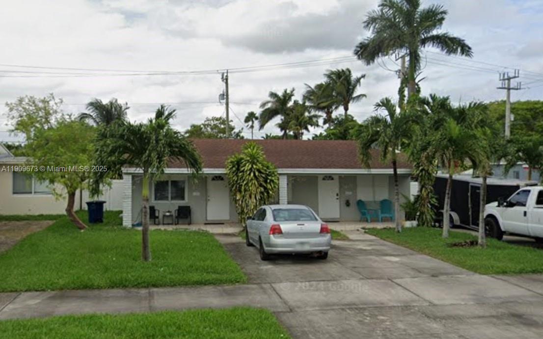 a white house with a outdoor space
