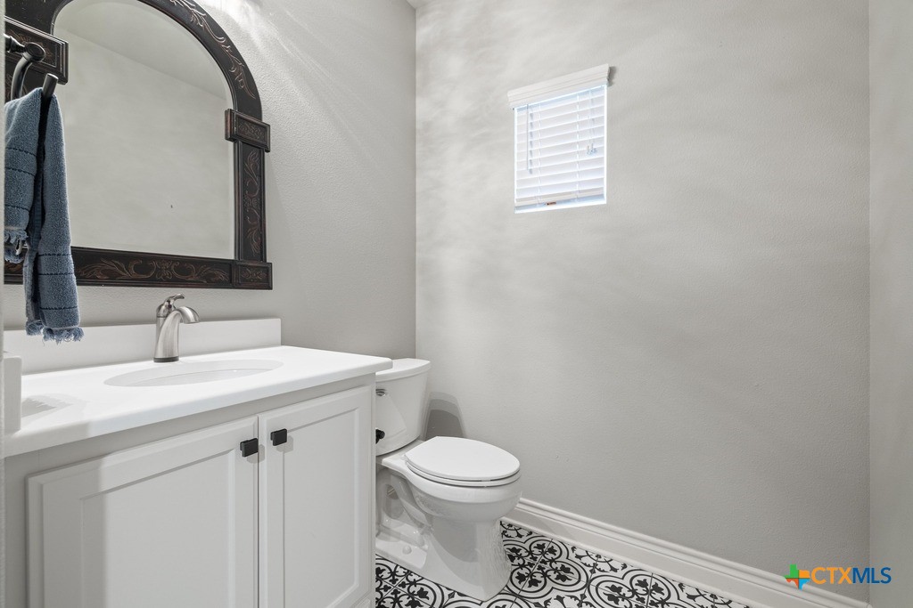 1745 Alta Vista Loop Temple, TX 76502 - Photo 28 of 34 a bathroom with a sink a toilet and a mirror
