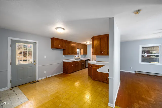 a view of a bathtub in a room