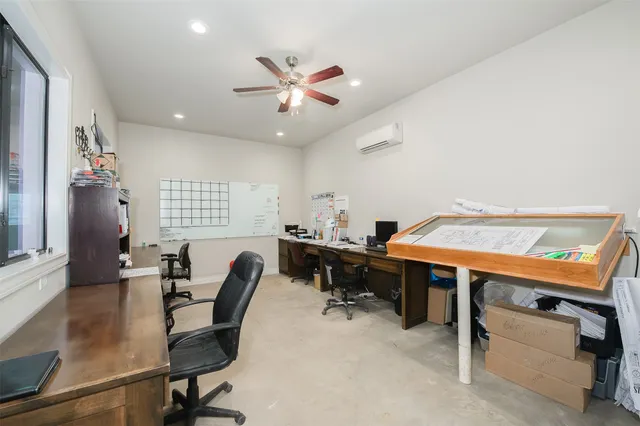 a view of a terrace with sitting area