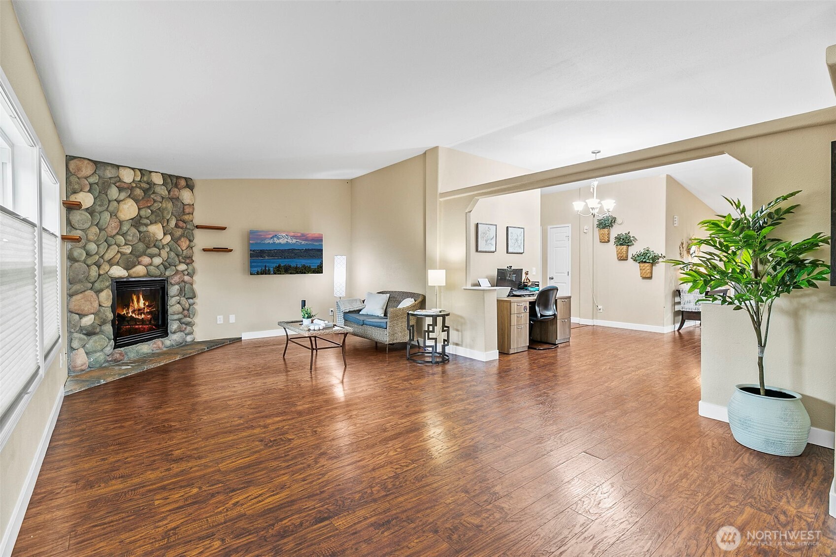 4416 South 315th Street Auburn, WA 98001 - Photo 16 of 37 a living room with furniture and a fireplace