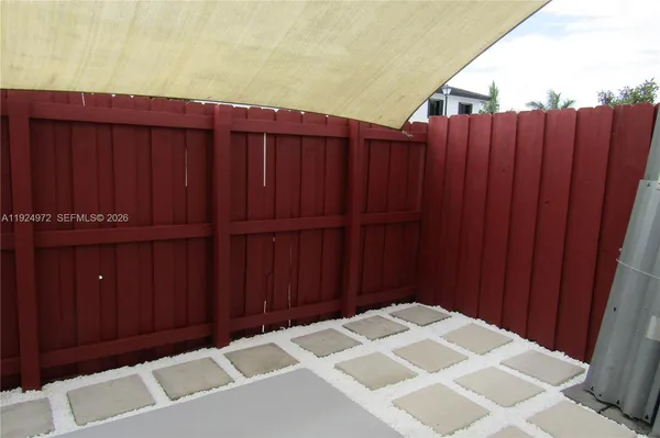 a view of wooden fence