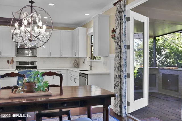 a living room with furniture