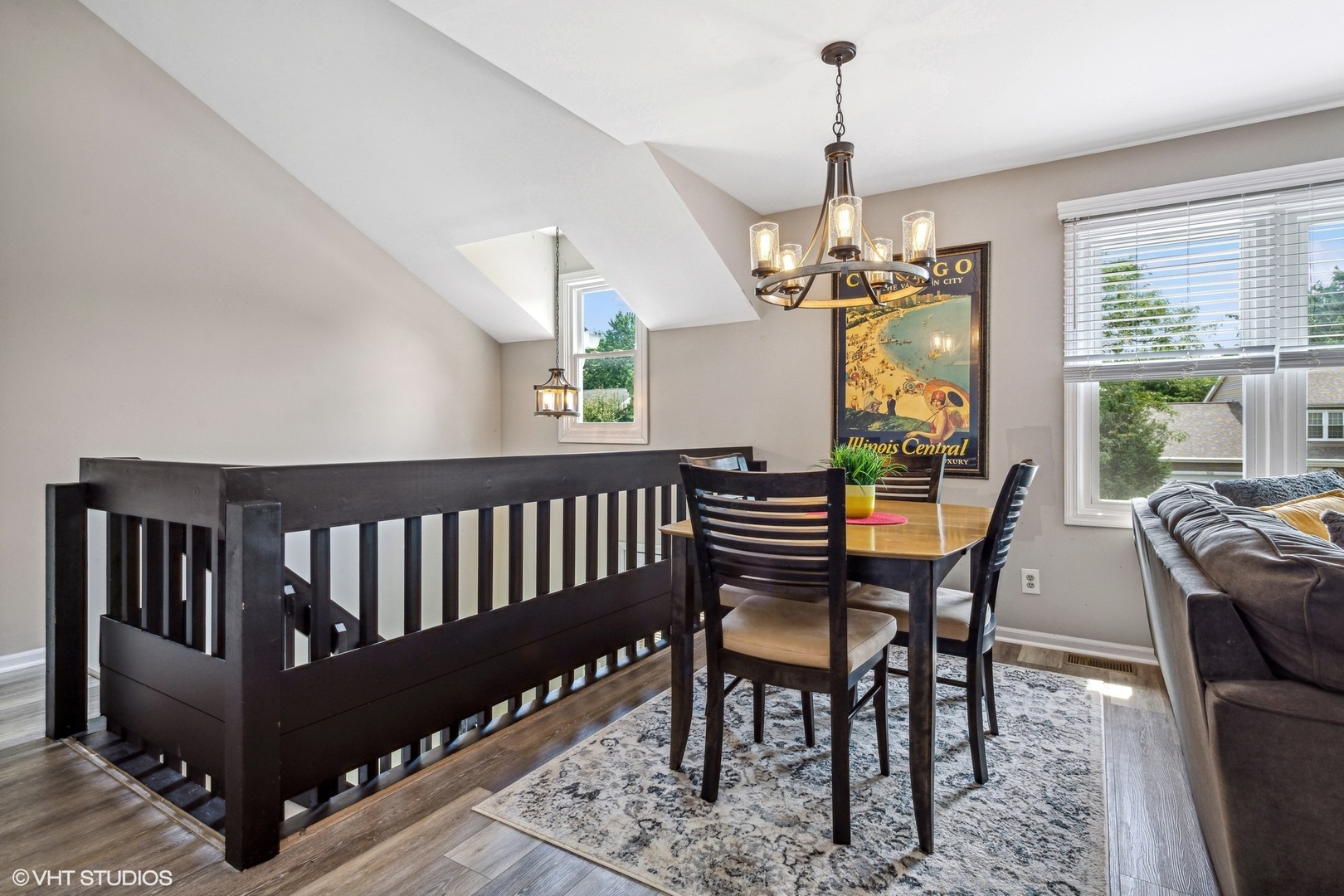 513 Hunters Way Fox River Grove, IL 60021 - Photo 7 of 16 a dining room with furniture a chandelier and window