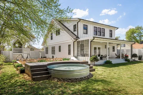 an aerial view of a house