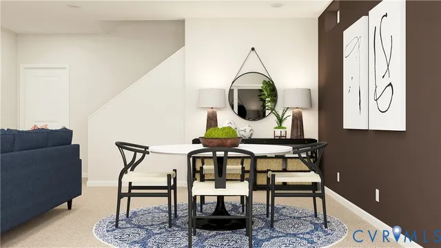 a view of a livingroom with furniture