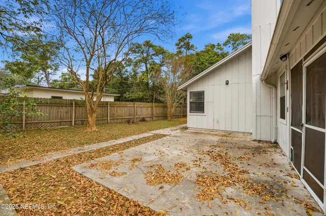a backyard of a house